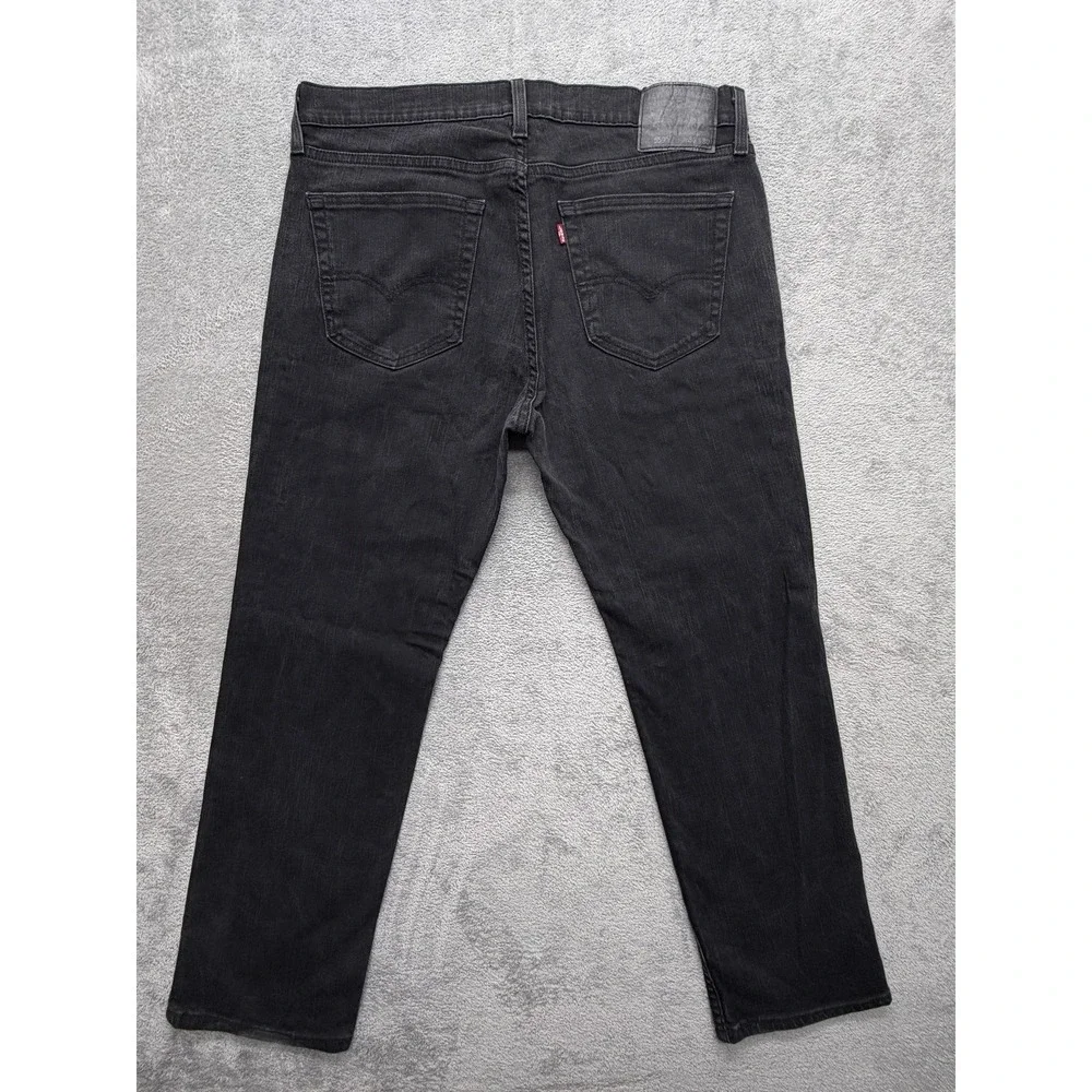 Levis‎ 559 Jeans Mens Measured 37x29 Black Straight Relaxed Denim Zip Fly